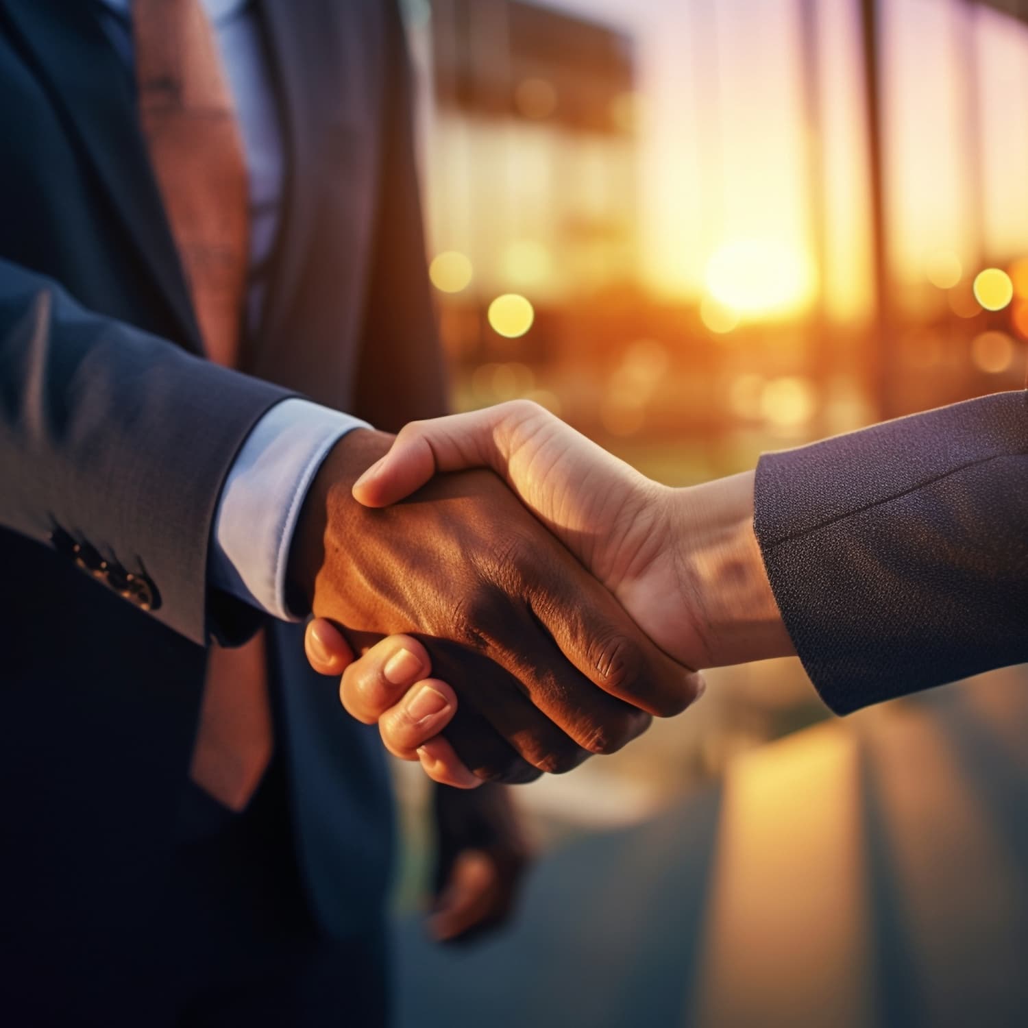 Professional handshake representing partnership